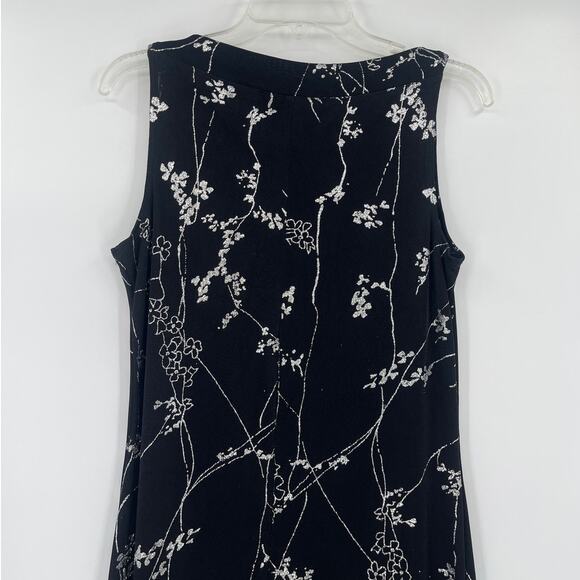 Vtg Y2K Eve Adams Midi Dress Sz M Stretch Gala Metallic Glitter Formal Floral - Picture 7 of 9